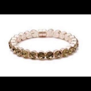 PlunderDesign champagne rhinestones set in silver bangle bracelet